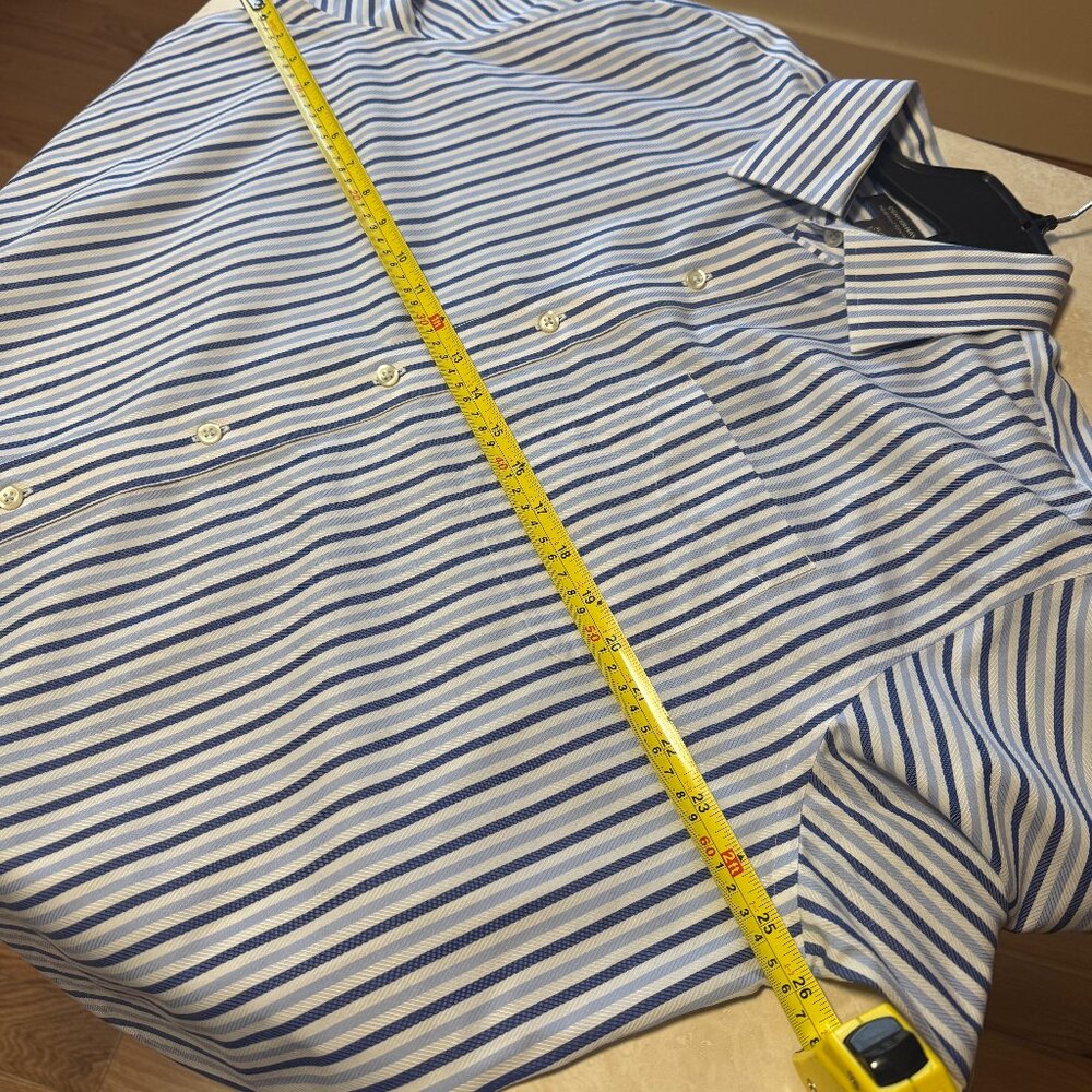 3/$20, Denver Hayes Men's Long Sleeve Button-up Striped Shirt, 100% Cotton XL - Picture 12 of 13